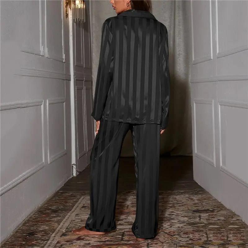 Classic Striped Pajama Set for Women – Comfortable & Stylish Sleepwear-Caliboot
