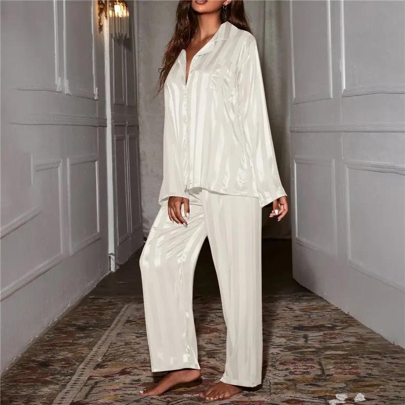Classic Striped Pajama Set for Women – Comfortable & Stylish Sleepwear-Caliboot