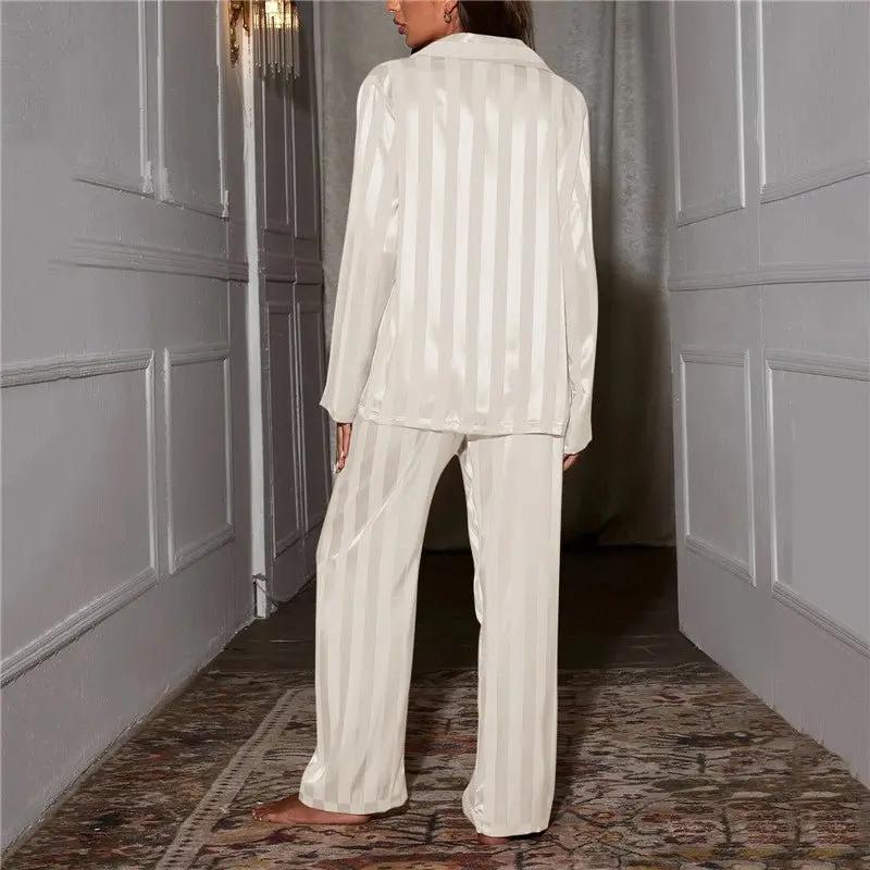 Classic Striped Pajama Set for Women – Comfortable & Stylish Sleepwear-Caliboot