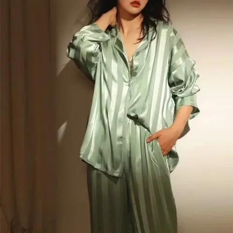 Classic Striped Pajama Set for Women – Comfortable & Stylish Sleepwear-Caliboot