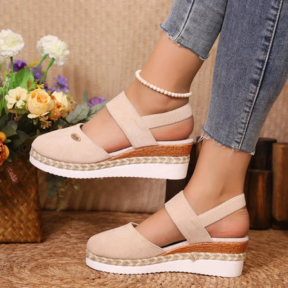 Closed Toe Wedge Sandals for Women – Stylish & Comfortable Black Wedge Heels