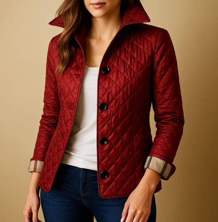 Diamond Quilted Jacket for Women – Stylish & Cozy Winter Layer-Caliboot