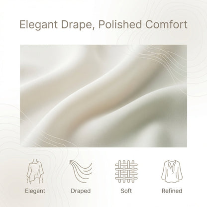 Draped Collared Regular Fit Blouse for Women – Elegant Business Casual Style Caliboot