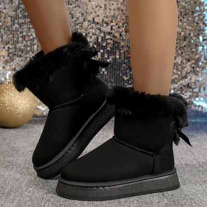 Elegant Bow Snow Boots for Women – Cozy & Stylish Winter Footwear