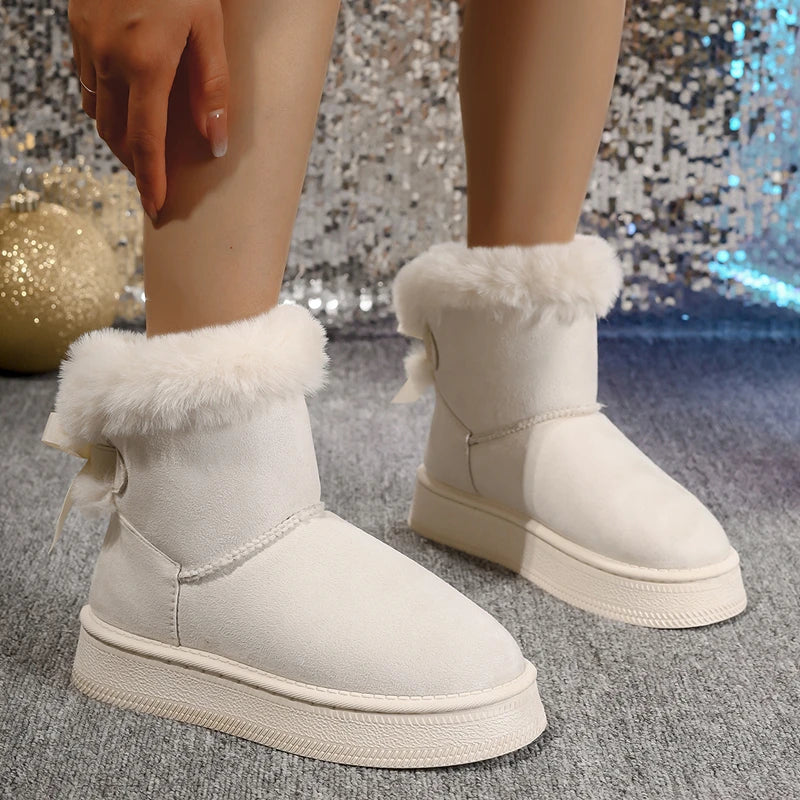 Elegant Bow Snow Boots for Women – Cozy & Stylish Winter Footwear