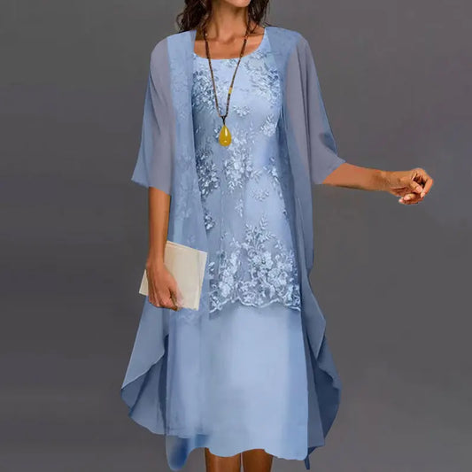 Elegant Chiffon Two-Piece Dress for Women – Sophisticated & Comfortable 0