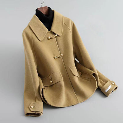 Elegant Pearl Button Coat for Women – Chic & Timeless Winter Style 0