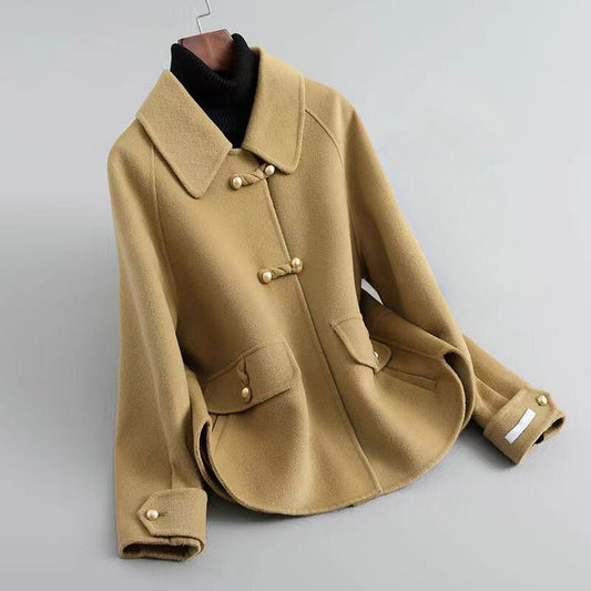 Elegant Pearl Button Coat for Women – Chic & Timeless Winter Style 0