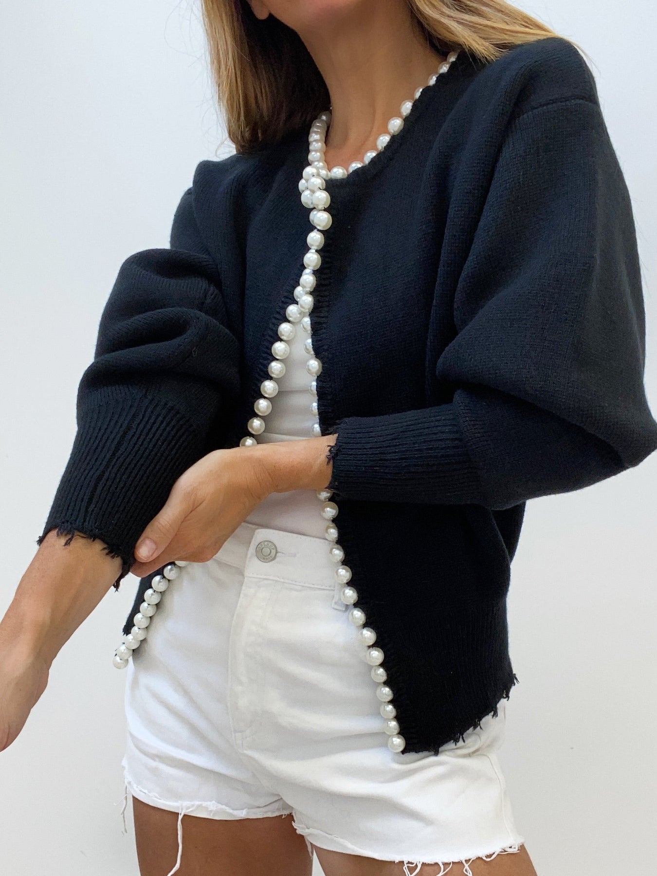 Elegant Pearl Trim Cardigan for Women – Stylish & Versatile Layering Piece 13