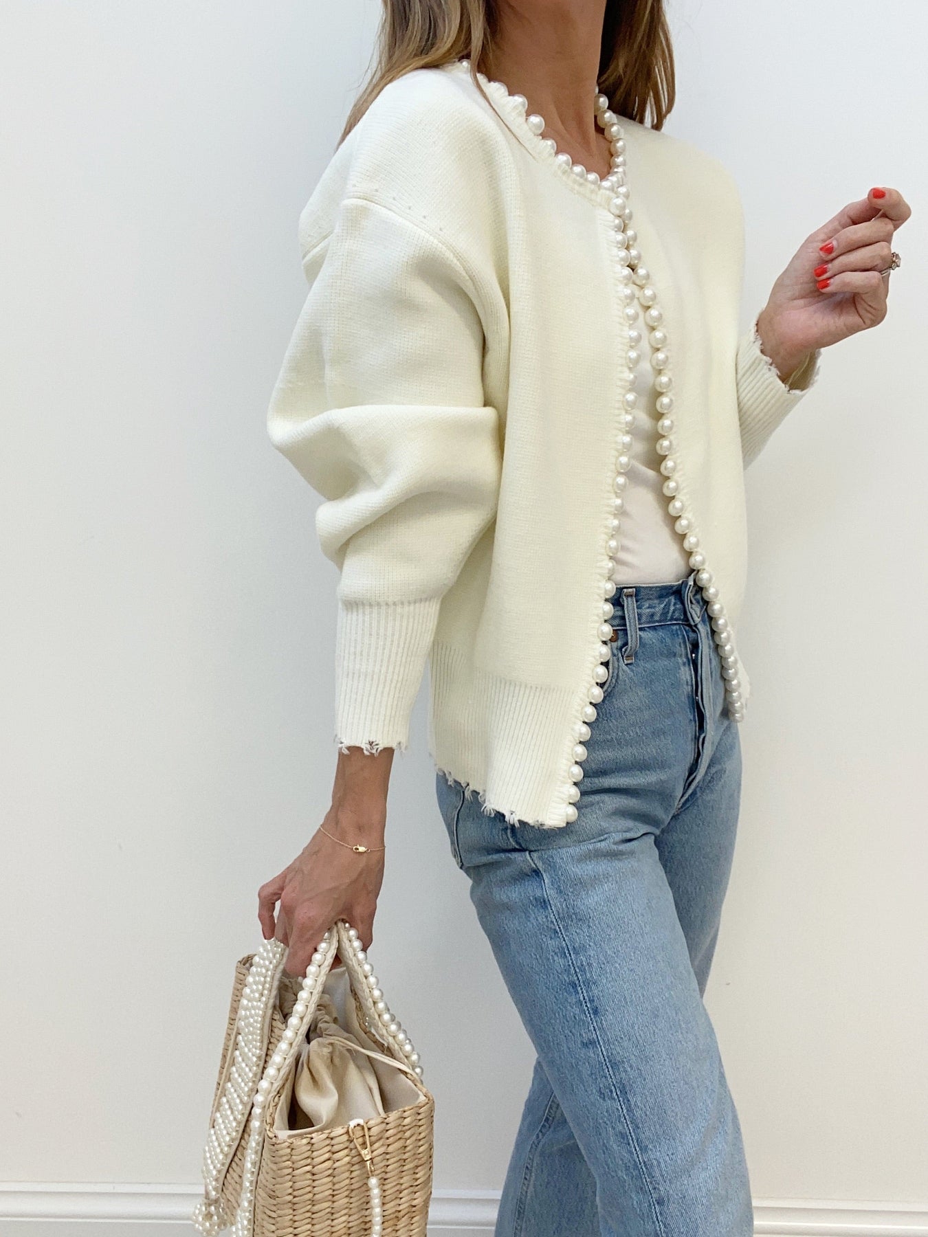 Elegant Pearl Trim Cardigan for Women – Stylish & Versatile Layering Piece 3