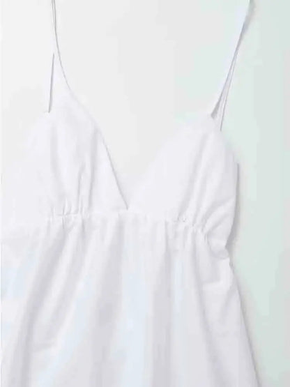Elegant White Midi Dress for Women – Perfect for Weddings & Summer Events 4
