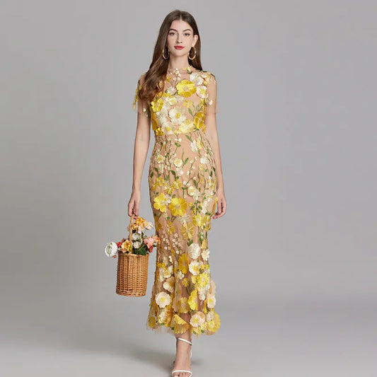 Embroidered White Maxi Dress for Women – Elegant & Flowing Design 0
