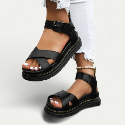 Ergonomic Buckle Strap Sandals for Women – Stylish & Comfortable
