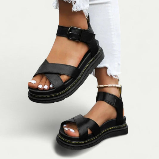 Ergonomic Buckle Strap Sandals for Women – Stylish & Comfortable