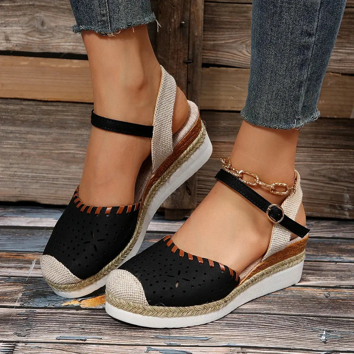 Espadrille Wedge Sandals for Women – Stylish & Comfortable Closed Toe Design