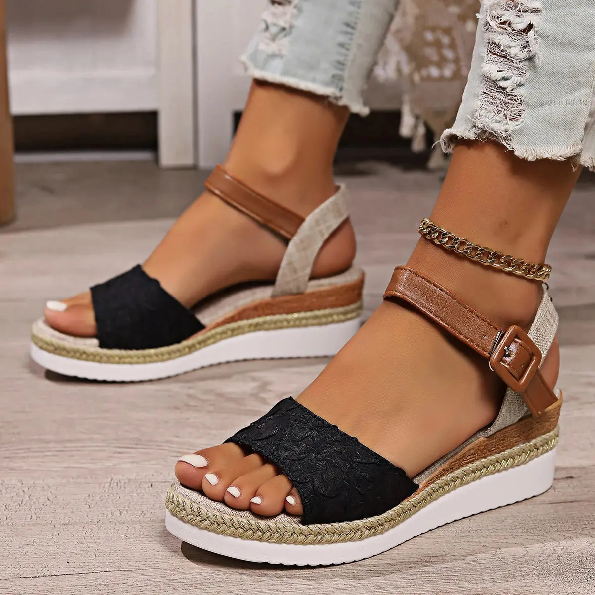 Espadrille Wedge Sandals for Women – Stylish & Comfortable Open Toe Design