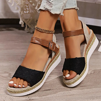 Espadrille Wedge Sandals for Women – Stylish & Comfortable Open Toe Design
