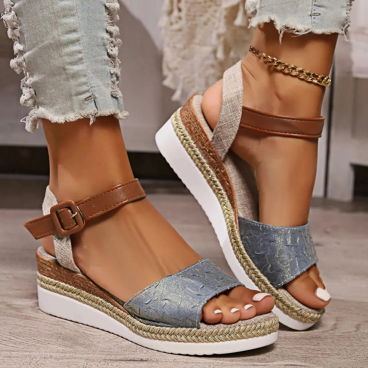 Espadrille Wedge Sandals for Women – Stylish & Comfortable Open Toe Design