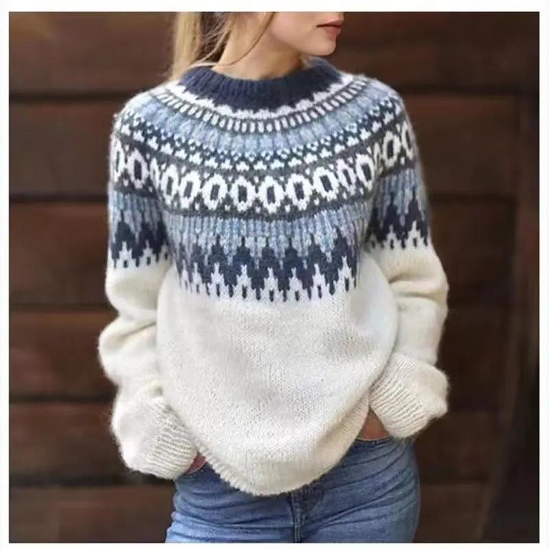 Fair Isle Crewneck Jumper for Women – Cozy & Versatile