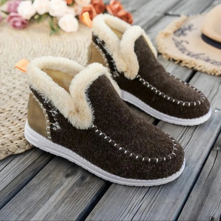 Faux Fur Lined Ankle Boots for Women – Cozy & Fashionable Black Booties