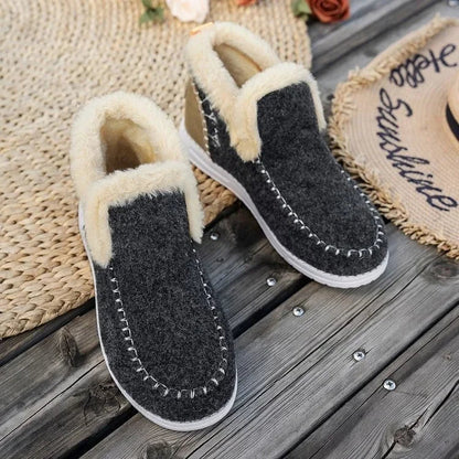 Faux Fur Lined Ankle Boots for Women – Cozy & Fashionable Black Booties