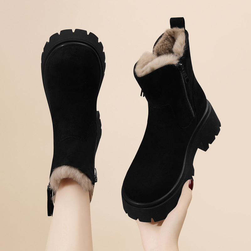 Faux Fur Lined Ankle Boots for Women – Cozy & Stylish