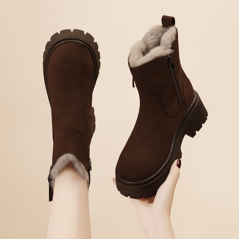 Faux Fur Lined Ankle Boots for Women – Cozy & Stylish