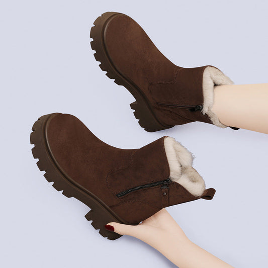 Faux Fur Lined Ankle Boots for Women – Cozy & Stylish