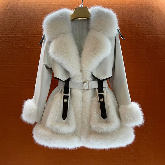 Faux Fur Trim Winter Coat for Women – Elegant & Flattering 0