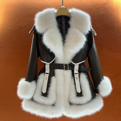Faux Fur Trim Winter Coat for Women – Elegant & Flattering 1