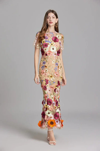 Floral Embroidered Maxi Dress for Women – Lightweight & Breezy-Caliboot