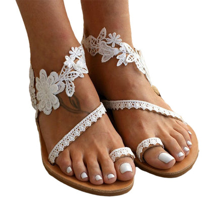 Floral Lace Slippers for Women – Elegant Comfort in Plus Sizes