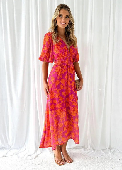 Floral Midi Dress for Women – Lightweight & Stylish for Summer-Caliboot