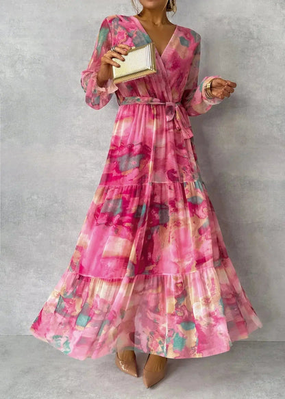 Floral Wrap Dress for Women – Lightweight & Elegant Summer Style-Caliboot