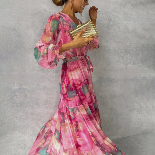 Floral Wrap Dress for Women – Lightweight & Elegant Summer Style-Caliboot
