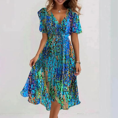 Floral Midi Dress for Women – Effortless Elegance & Flowing Fit for Summer Events 1
