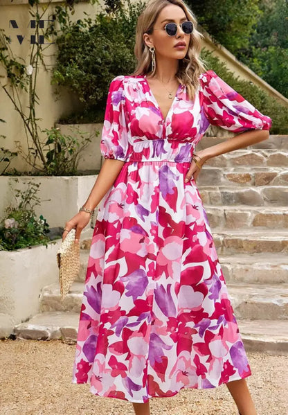 Floral Midi Dress for Women – Elegant & Effortless Style 10