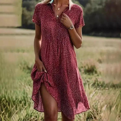 Flowy Short Summer Dress for Women – Chic & Comfortable Style-Caliboot