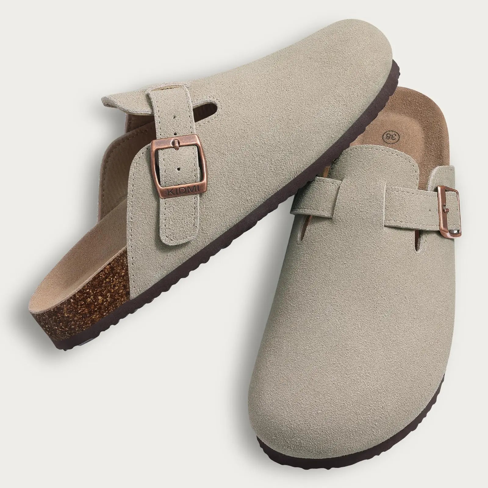 Fur-Lined Suede Clogs for Women – Cozy & Adjustable Comfort