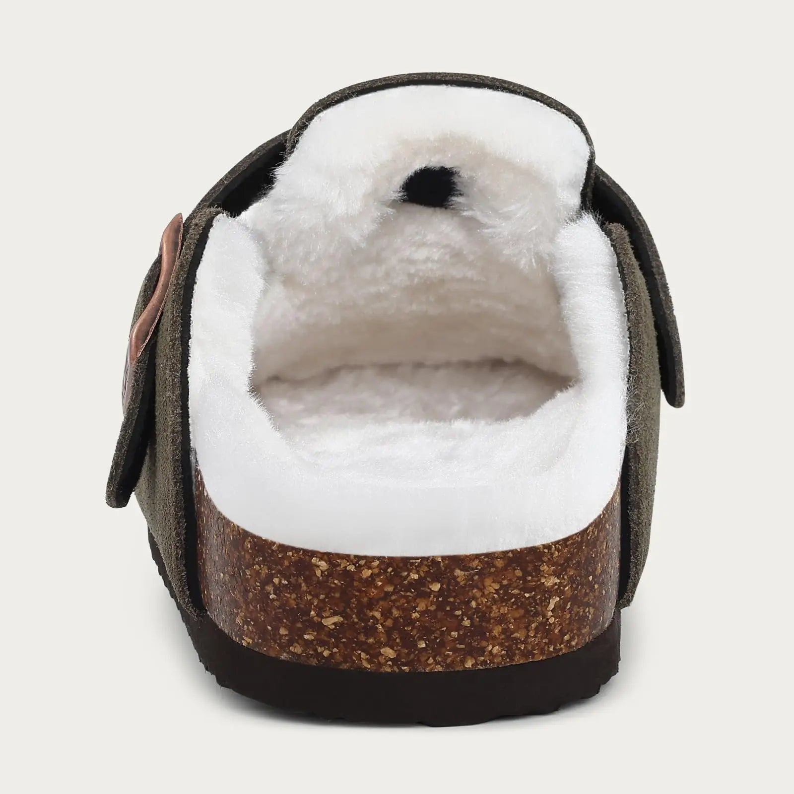 Fur-Lined Suede Clogs for Women – Cozy & Adjustable Comfort