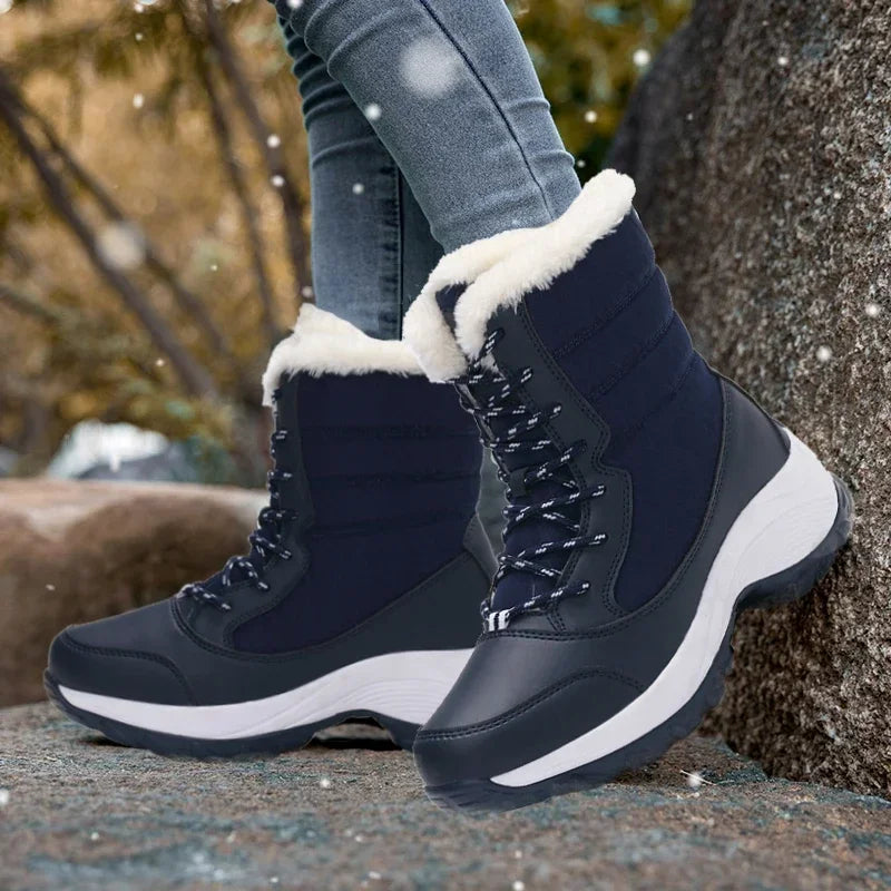 Fur-Lined Platform Snow Boots for Women – Cozy & Stylish