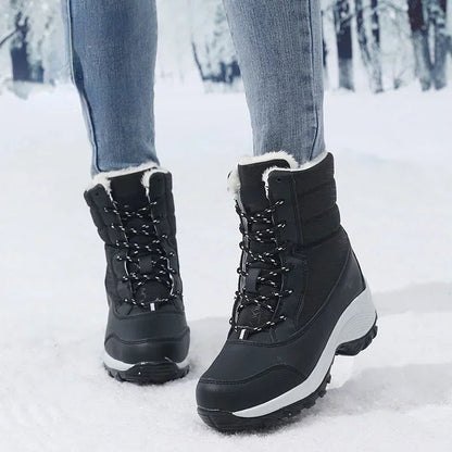 Fur-Lined Platform Snow Boots for Women – Cozy & Stylish