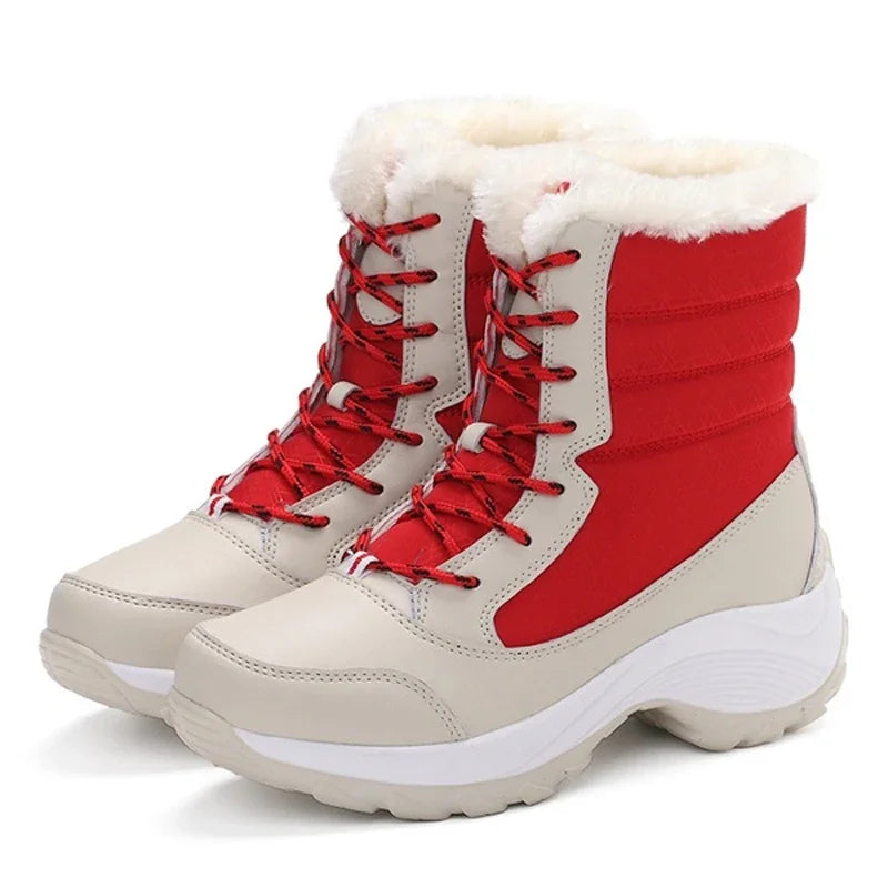 Fur-Lined Platform Snow Boots for Women – Cozy & Stylish