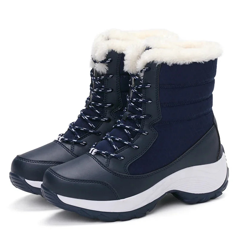 Fur-Lined Platform Snow Boots for Women – Cozy & Stylish