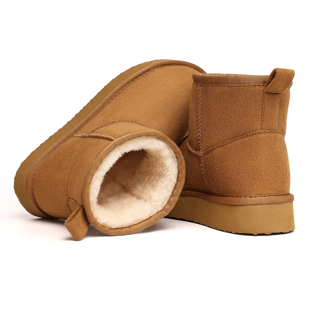Fuzzy Short Ankle Boots for Women – Cozy & Stylish