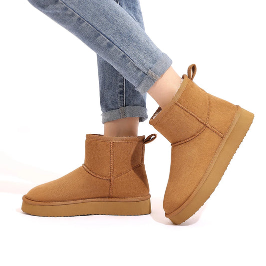 Fuzzy Short Ankle Boots for Women – Cozy & Stylish