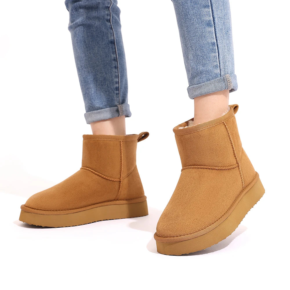 Fuzzy Short Ankle Boots for Women – Cozy & Stylish
