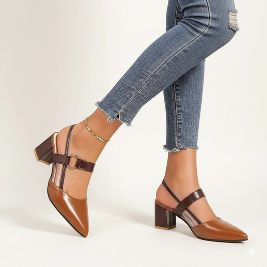 Low Block Heels for Women –  Modern Slingback Design
