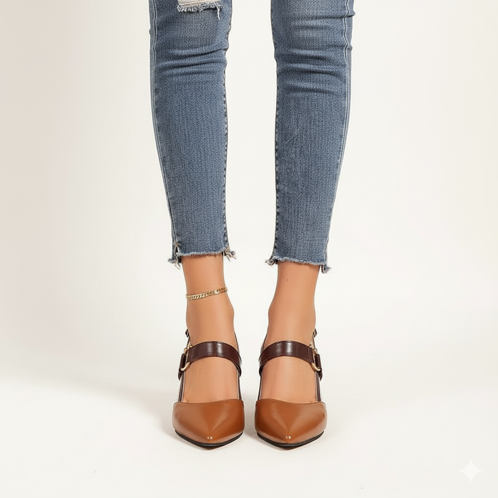 Low Block Heels for Women –  Modern Slingback Design