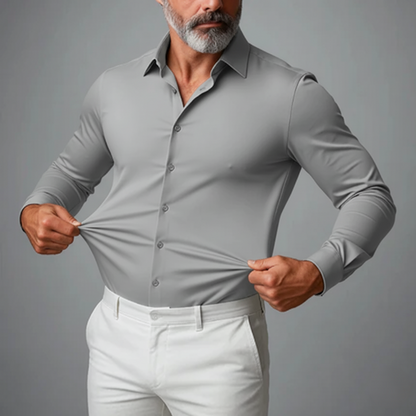 Stretch Slim Fit Button-Down Shirt for Men – Stylish & Comfortable Fit
